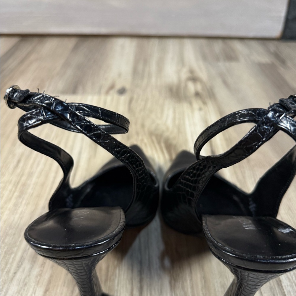Nine West Black Croc-Pattern Heels - Picture 16 of 16